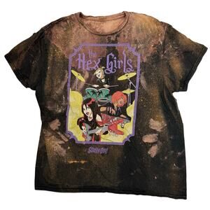 Scooby-Doo Hex Girls Bleach Distressed Graphic Tee Women’s XL Vintage Look